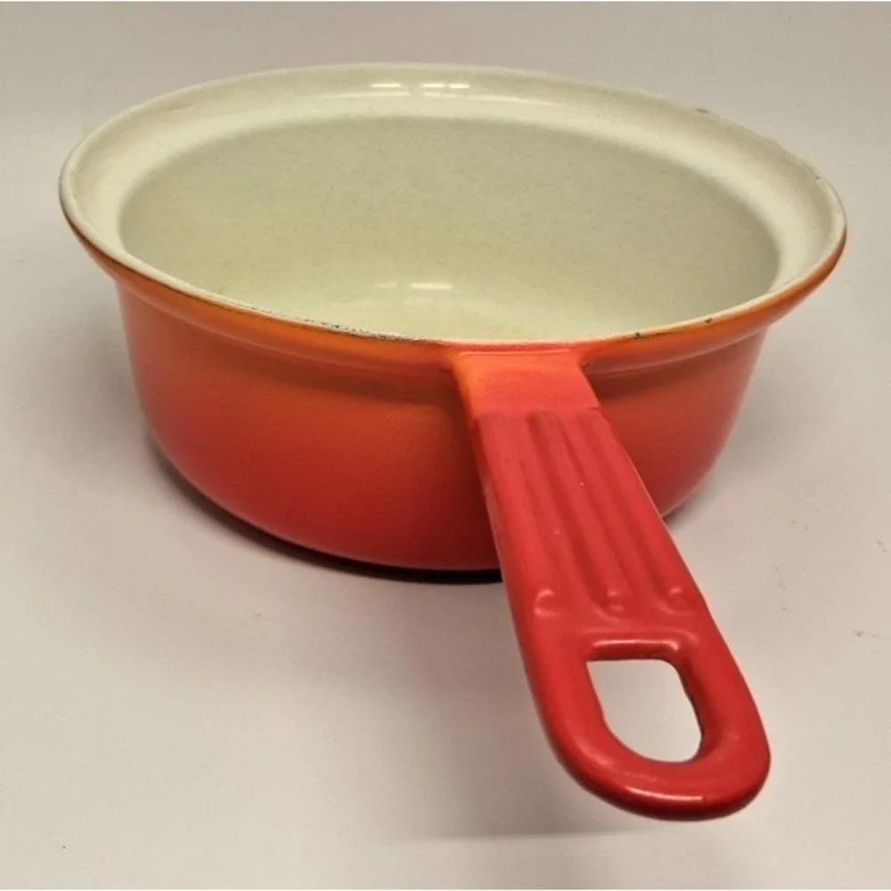 Descoware 89-A 18 M Belgium Flame Orange Cast Iron Saucepan NO LID